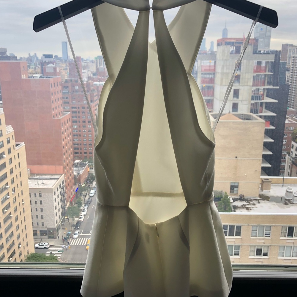 Cameo XS peplum backless white top Revolve top